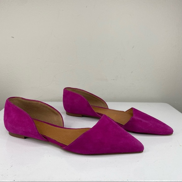 Halogen Maisy D’Orsay Suede Pointed Fuchsia Flats